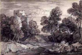 Wooded Landscape with a Castle 18. Jh