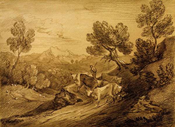 Waldige Berggegend von Thomas Gainsborough