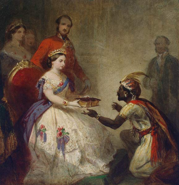Königin Viktoria schenkt die Bibel einem afrikanischen Häuptling von Thomas Jones Barker