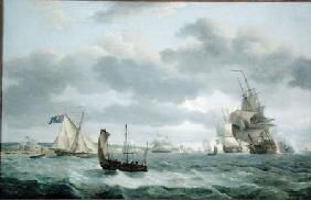 Men-of-War and other Ships in a Breeze off Dover 1803