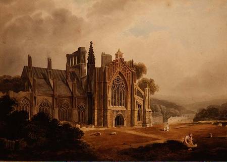 Melrose Abbey, Roxburghshire von Thomas Miles Richardson d.Ä.