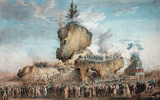 Festival of the Supreme Being at the Champs-de-Mars, 20 Priarial An II (8th June 1794) (pastel, goua von Thomas Naudet