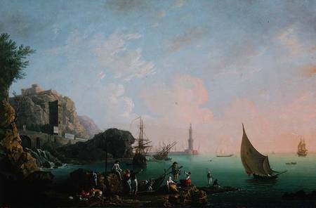 Italian Port Scene (Sunset) von Thomas Patch