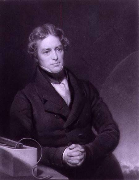 Portrait of Michael Faraday (1791-1867) engraved by Henry Cousins (d.1864) von Thomas Phillips