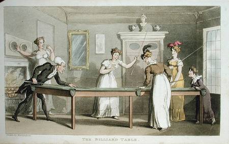 The Billiard Table, from 'The Tour of Dr Syntax in search of the Picturesque', by William Combe von Thomas Rowlandson
