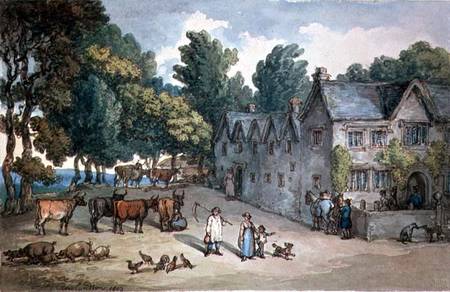A Farmhouse at Hengar, Cornwall, 1803 (w/c, pen & von Thomas Rowlandson