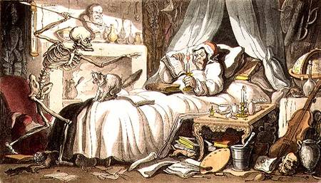 "Fungus, at length, contrives to get/Death's Dart into his Cabinet" von Thomas Rowlandson