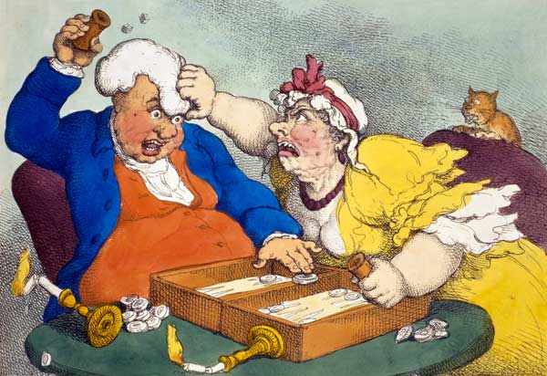 A Hitt at Backgammon von Thomas Rowlandson