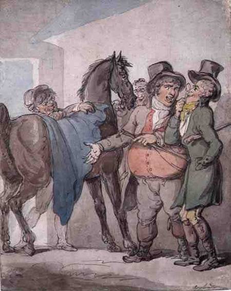 The Horse Deal (pen, w/c & pencil on von Thomas Rowlandson