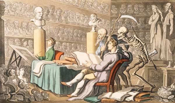 "Time and Death their Thoughts Impart/On Works of Learning and of Art" von Thomas Rowlandson