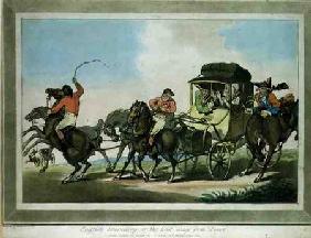 "English Travelling, or The First Stage from Dover", aquatinted by Francis Jukes (1747-1812), pub. b 1785 colou
