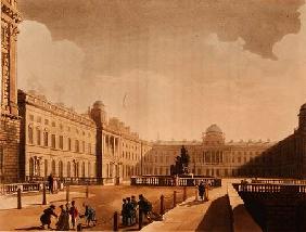Somerset House, the Strand from Ackermann's 'Microcosm of London' Vol III Published