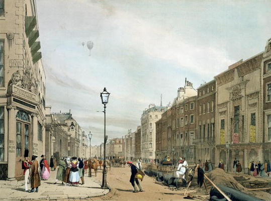 Piccadilly from the corner of Old Bond Street, from 'London As It Is', engraved and published by the von Thomas Shotter Boys