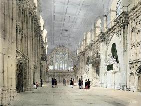 The Guildhall, Interior, from 'London As It Is', engraved and published by the artist, 1842 (colour 19th