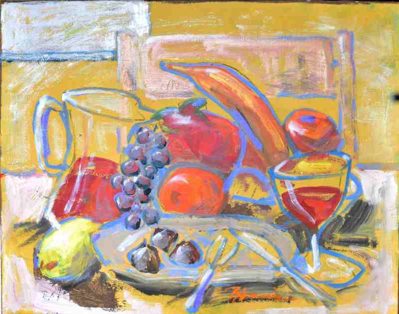 Stillleben m Obst und Wein 0521 von Thomas Steinmetz