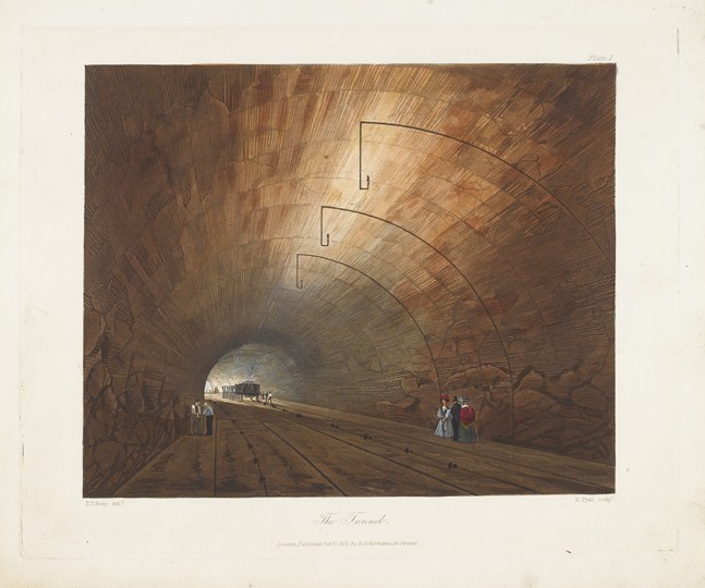Der Tunnel. Aus Coloured Views on the Liverpool and Manchester Railway von Thomas Talbot Bury