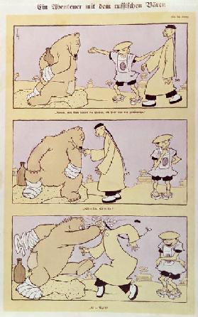 Satirischer Cartoon des Russisch-Japanischen Krieges (1904-5)