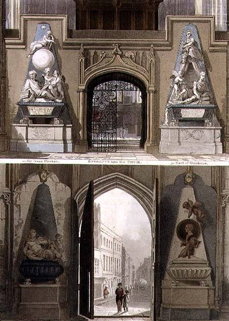The Entrance into the Choir and the West Entrance, plate 20 from 'Westminster Abbey' von Thomas Uwins