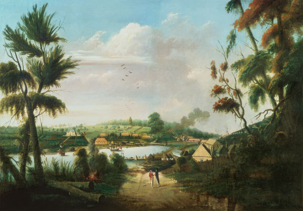 A direct north general view of Sydney Cove von Thomas Watling