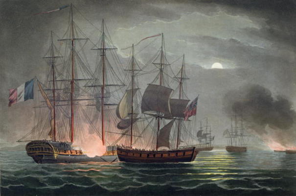Capture of La Desiree, July 7th 1800, from 'The Naval Achievements of Great Britain' by James Jenkin von Thomas Whitcombe