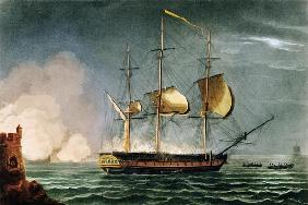 Cutting out of the Hermione from the Harbour of Porto Cavallo, October 25th 1799, from 'The Naval Ac 17th