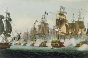 The Battle of Trafalgar, 21st October 1805, engraved by Thomas Sutherland for J. Jenkins's 'Naval Ac 1666