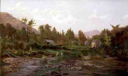 Landscape with Trees and Houses von Thomas Worthington Whittredge