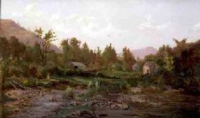 Landscape with Trees and Houses 1890s