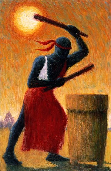 The Drummer, 1993 (oil on canvas)  von Tilly  Willis