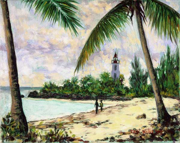 The Lighthouse, Zanzibar, 1995 (oil on canvas)  von Tilly  Willis