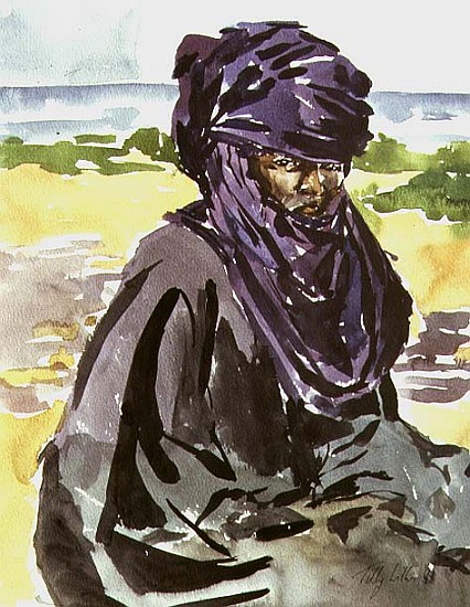 Tuareg Tribesman, 1991 (w/c on paper)  von Tilly  Willis
