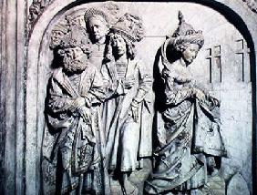 Tomb of Henri II (973-1024) and his wife Kunigunde, detail of Kunigunde's trial by fire on suspicion 1499-1513