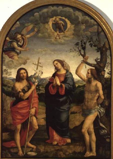 The Virgin with Saints Sebastian and John the Baptist (altarpiece) von Timoteo Viti
