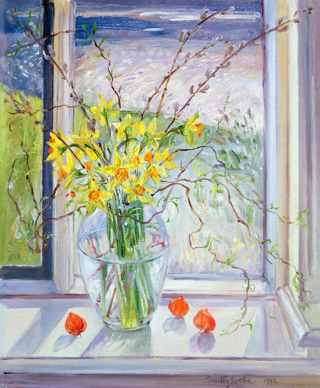 Willow Branches with Narcissus, 1990 von Timothy  Easton