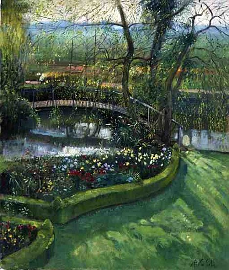 Bridge Over the Willow, Bedfield (oil on canvas)  von Timothy  Easton
