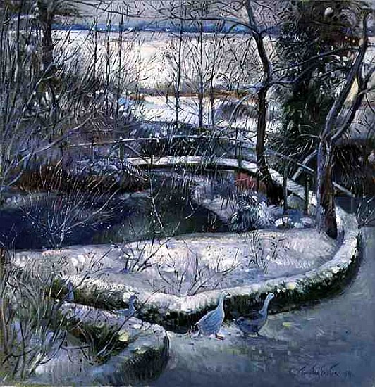Bridge Over the Willow Tree, 1996 (oil on canvas)  von Timothy  Easton