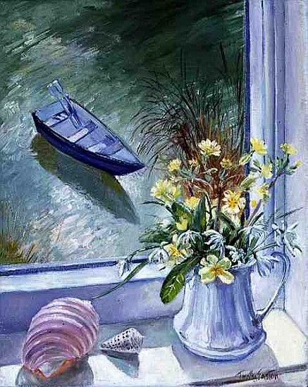 First Flowers and Shells (oil on canvas)  von Timothy  Easton
