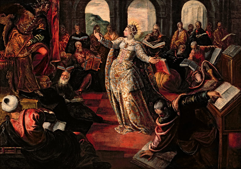 The dispute of Catherine of Alexandria with the philosophers von Tintoretto (eigentl. Jacopo Robusti)