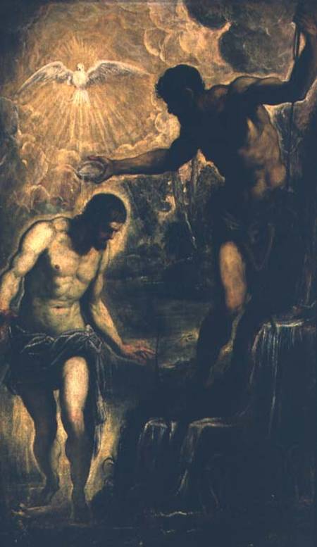 The Baptism of Christ von Tintoretto (eigentl. Jacopo Robusti)
