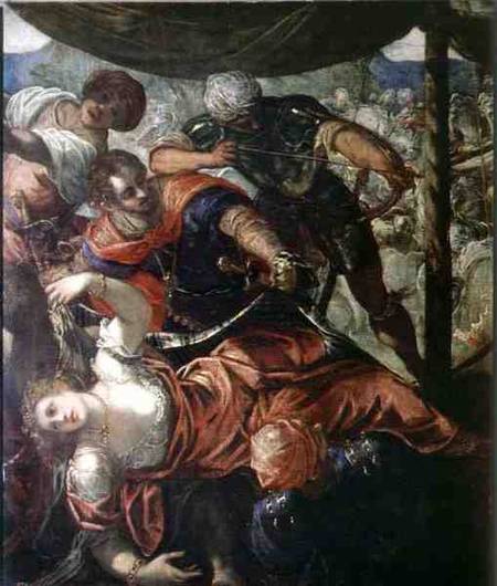Battle between Turks and Christians von Tintoretto (eigentl. Jacopo Robusti)