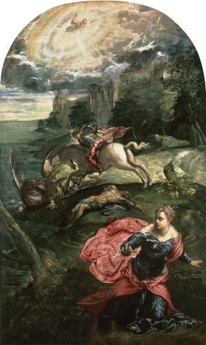 St. Georg und der Drache von Tintoretto (eigentl. Jacopo Robusti)