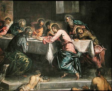 Last Supper  (detail of 60809) von Tintoretto (eigentl. Jacopo Robusti)