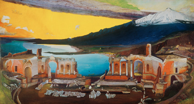 Die Ruine des griechischen Theaters in Taormina. von Tivadar Kosztka Csontváry