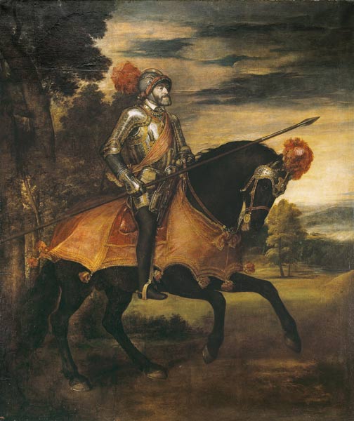 Karl V. zu Pferde von Tizian (Tiziano Vercellio/ Titian)