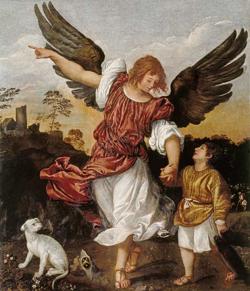 Tobias und der Engel von Tizian (Tiziano Vercellio/ Titian)