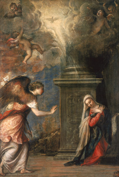 Die Verkündigung von Tizian (Tiziano Vercellio/ Titian)