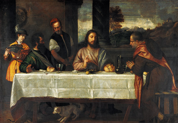 Das Mahl in Emmaus. von Tizian (Tiziano Vercellio/ Titian)