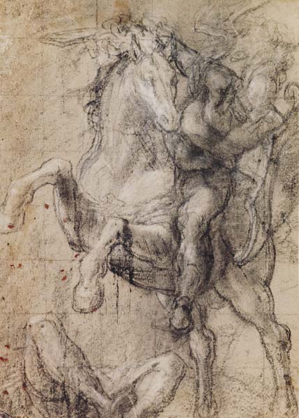 Reiter ueber einem Gefallenen von Tizian (Tiziano Vercellio/ Titian)