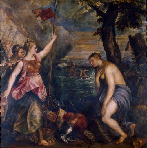 Spanien kommt der Religion zu Hilfe von Tizian (Tiziano Vercellio/ Titian)