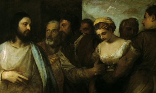 Titian / Christ and the adultress von Tizian (Tiziano Vercellio/ Titian)